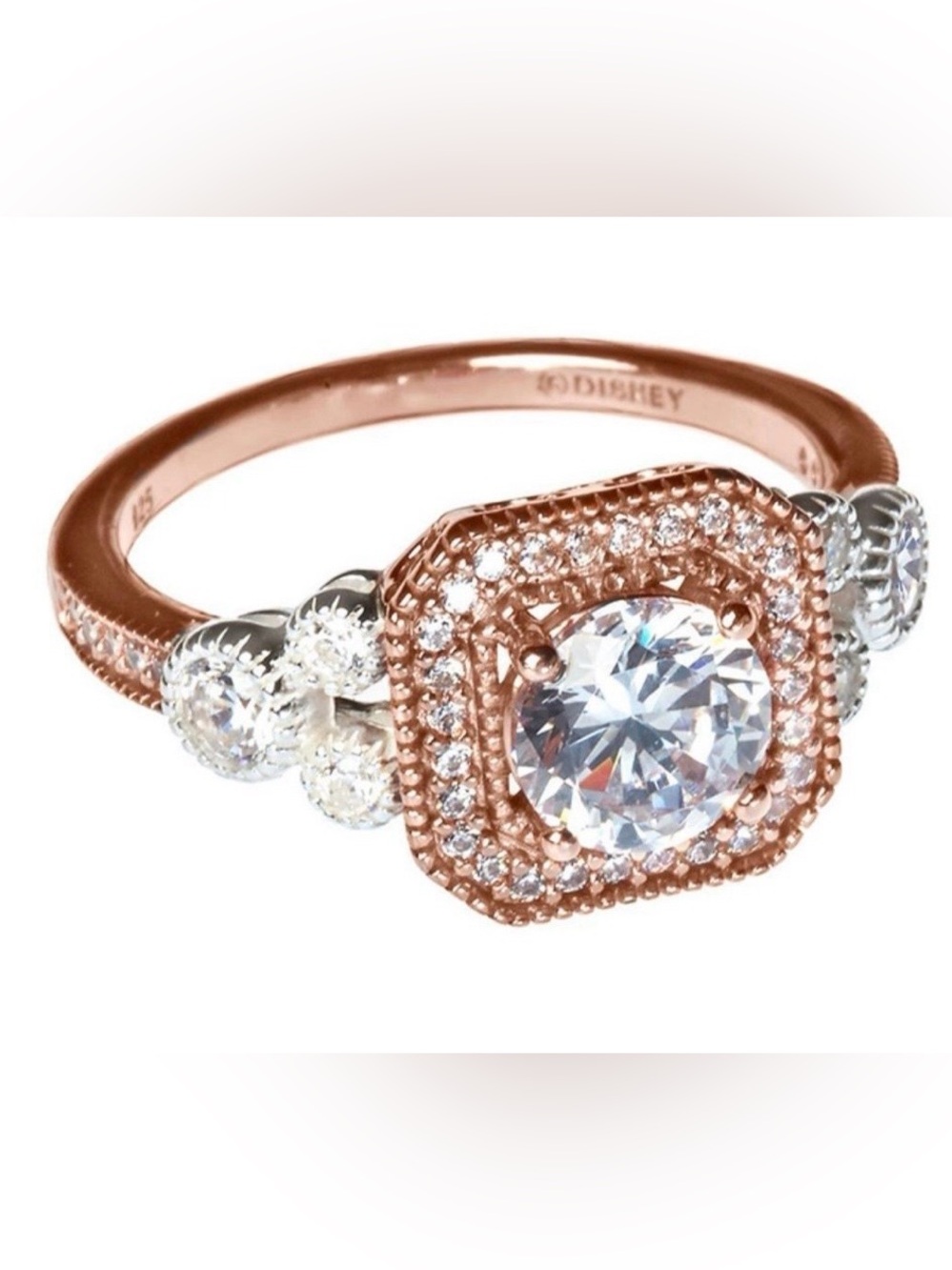 Mickey Mouse Rose Gold Square Ring by Rebecca Hook